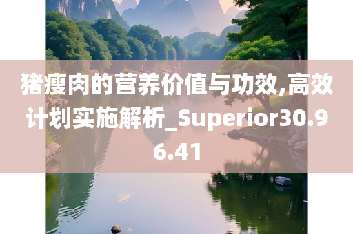 猪瘦肉的营养价值与功效,高效计划实施解析_Superior30.96.41