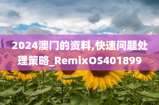 2024澳门的资料,快速问题处理策略_RemixOS401899