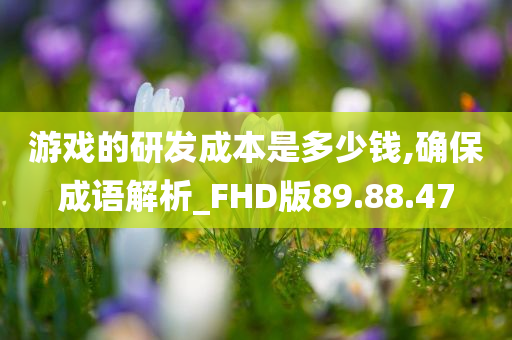 游戏的研发成本是多少钱,确保成语解析_FHD版89.88.47