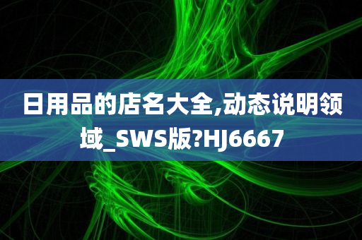 日用品的店名大全,动态说明领域_SWS版?HJ6667