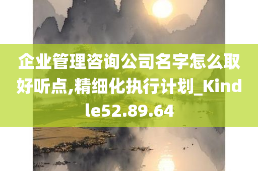 企业管理咨询公司名字怎么取好听点,精细化执行计划_Kindle52.89.64