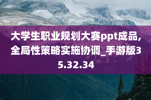 大学生职业规划大赛ppt成品,全局性策略实施协调_手游版35.32.34