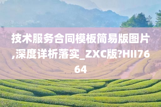 技术服务合同模板简易版图片,深度详析落实_ZXC版?HII7664