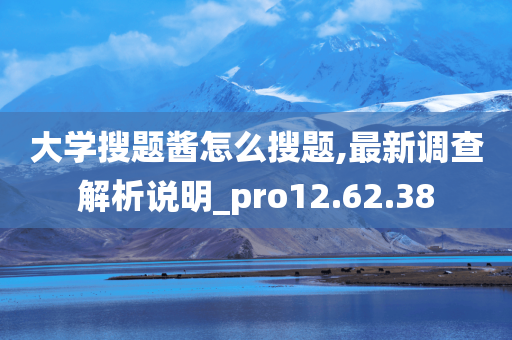 大学搜题酱怎么搜题,最新调查解析说明_pro12.62.38