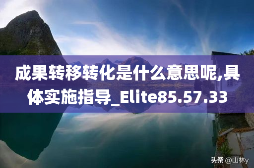 成果转移转化是什么意思呢,具体实施指导_Elite85.57.33