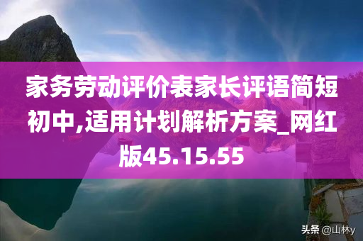 家务劳动评价表家长评语简短初中,适用计划解析方案_网红版45.15.55