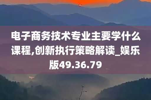 电子商务技术专业主要学什么课程,创新执行策略解读_娱乐版49.36.79