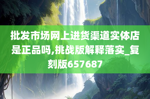 批发市场网上进货渠道实体店是正品吗,挑战版解释落实_复刻版657687