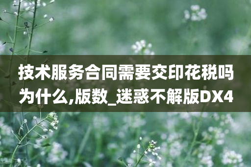 技术服务合同需要交印花税吗为什么,版数_迷惑不解版DX4