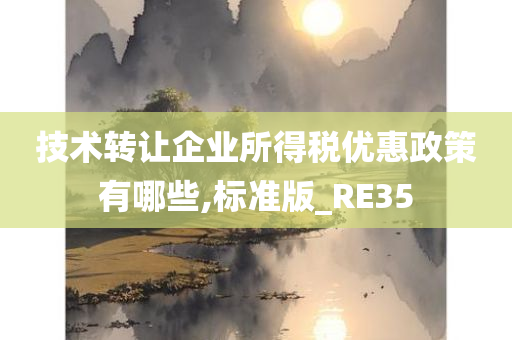 技术转让企业所得税优惠政策有哪些,标准版_RE35