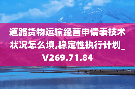 道路货物运输经营申请表技术状况怎么填,稳定性执行计划_V269.71.84