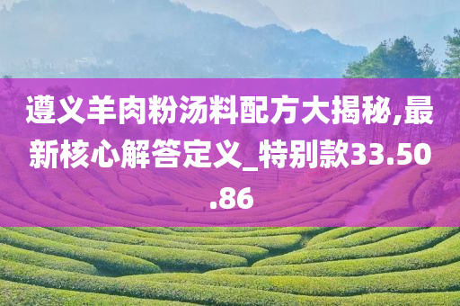 遵义羊肉粉汤料配方大揭秘,最新核心解答定义_特别款33.50.86