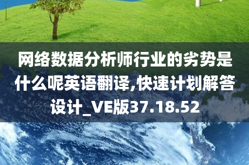 网络数据分析师行业的劣势是什么呢英语翻译,快速计划解答设计_VE版37.18.52