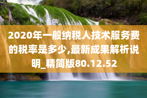 2020年一般纳税人技术服务费的税率是多少,最新成果解析说明_精简版80.12.52