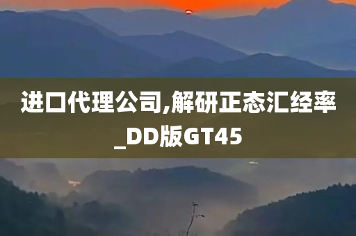 进口代理公司,解研正态汇经率_DD版GT45