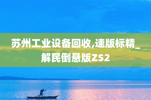 苏州工业设备回收,速版标精_解民倒悬版ZS2