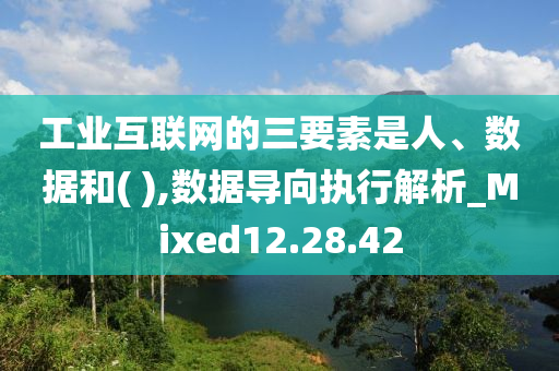 工业互联网的三要素是人、数据和( ),数据导向执行解析_Mixed12.28.42