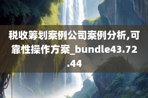 税收筹划案例公司案例分析,可靠性操作方案_bundle43.72.44