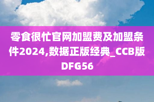 零食很忙官网加盟费及加盟条件2024,数据正版经典_CCB版DFG56