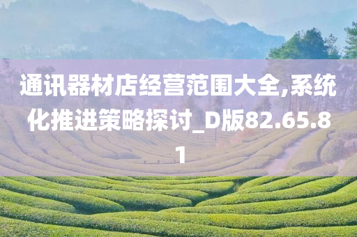 通讯器材店经营范围大全,系统化推进策略探讨_D版82.65.81