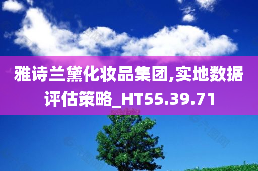 雅诗兰黛化妆品集团,实地数据评估策略_HT55.39.71