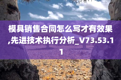 模具销售合同怎么写才有效果,先进技术执行分析_V73.53.11