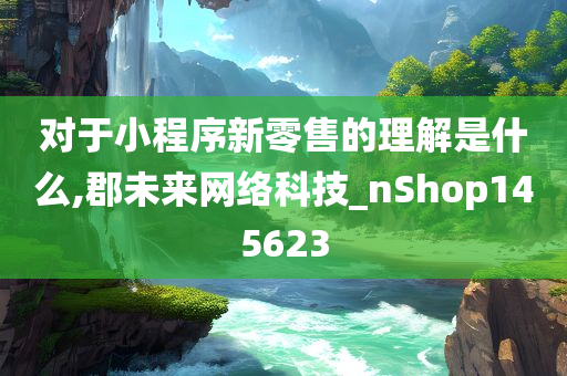 对于小程序新零售的理解是什么,郡未来网络科技_nShop145623