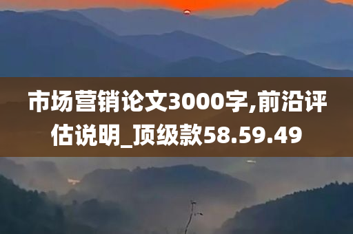 市场营销论文3000字,前沿评估说明_顶级款58.59.49