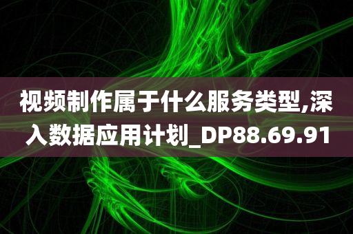 视频制作属于什么服务类型,深入数据应用计划_DP88.69.91