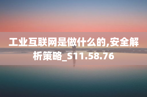 工业互联网是做什么的,安全解析策略_S11.58.76