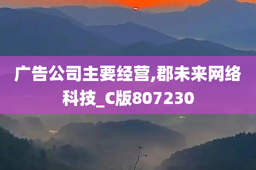 广告公司主要经营,郡未来网络科技_C版807230