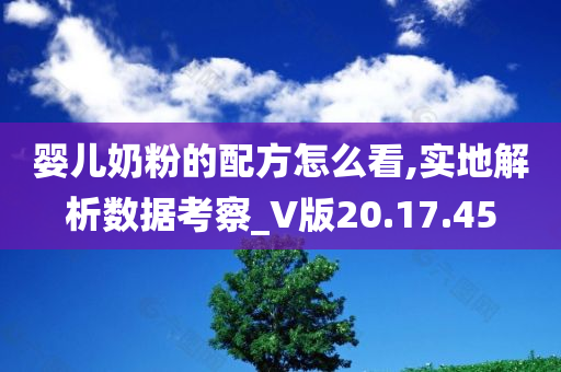 婴儿奶粉的配方怎么看,实地解析数据考察_V版20.17.45