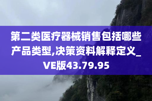 第二类医疗器械销售包括哪些产品类型,决策资料解释定义_VE版43.79.95