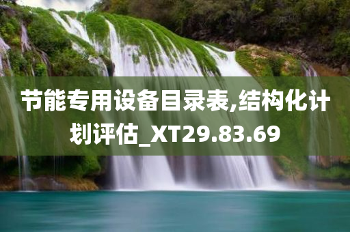 节能专用设备目录表,结构化计划评估_XT29.83.69