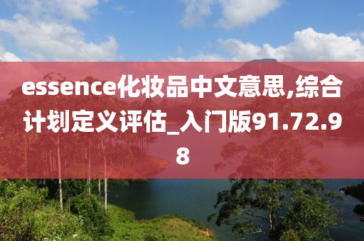 essence化妆品中文意思,综合计划定义评估_入门版91.72.98