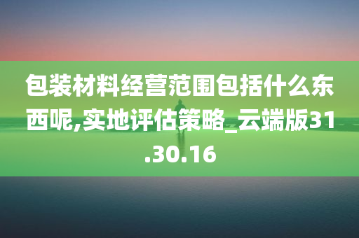 包装材料经营范围包括什么东西呢,实地评估策略_云端版31.30.16