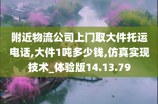 附近物流公司上门取大件托运电话,大件1吨多少钱,仿真实现技术_体验版14.13.79