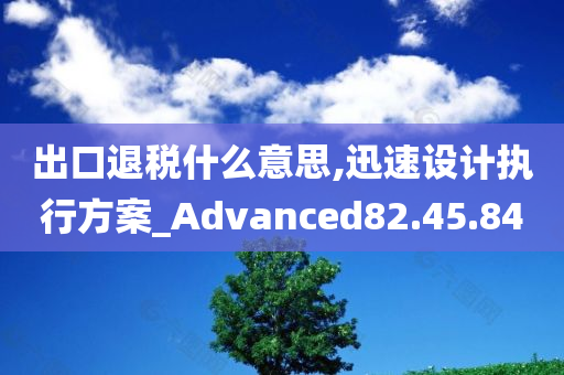 出口退税什么意思,迅速设计执行方案_Advanced82.45.84