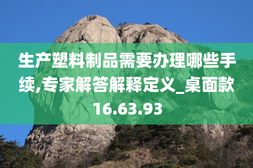 生产塑料制品需要办理哪些手续,专家解答解释定义_桌面款16.63.93