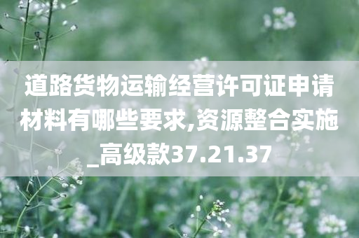 道路货物运输经营许可证申请材料有哪些要求,资源整合实施_高级款37.21.37