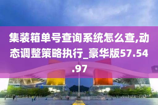 集装箱单号查询系统怎么查,动态调整策略执行_豪华版57.54.97