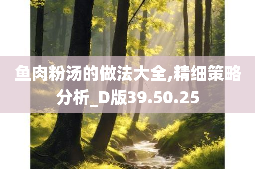 鱼肉粉汤的做法大全,精细策略分析_D版39.50.25