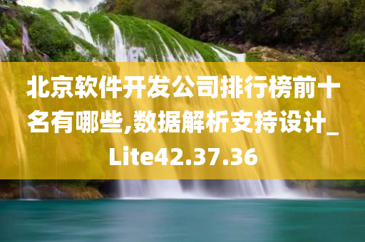 北京软件开发公司排行榜前十名有哪些,数据解析支持设计_Lite42.37.36