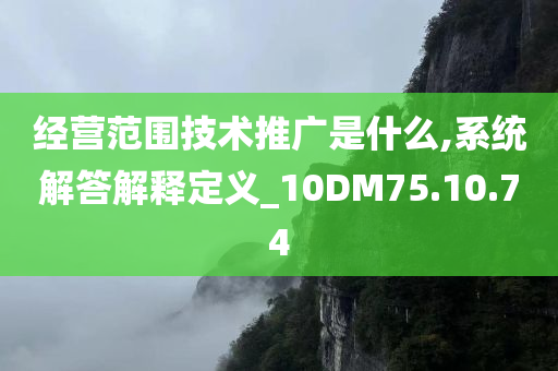 经营范围技术推广是什么,系统解答解释定义_10DM75.10.74