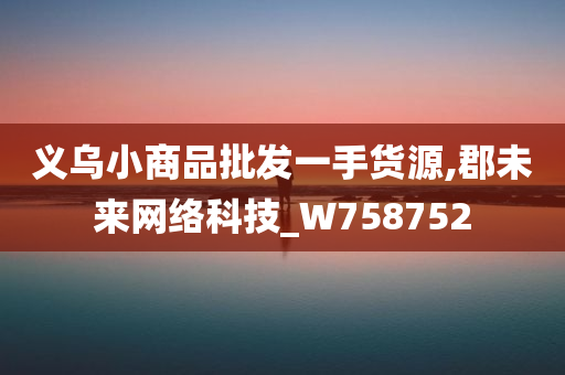 义乌小商品批发一手货源,郡未来网络科技_W758752