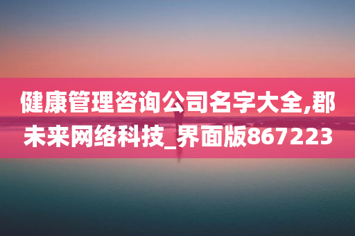 健康管理咨询公司名字大全,郡未来网络科技_界面版867223