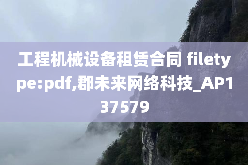 工程机械设备租赁合同 filetype:pdf,郡未来网络科技_AP137579