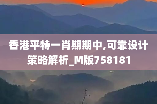 香港平特一肖期期中,可靠设计策略解析_M版758181