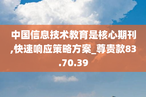 中国信息技术教育是核心期刊,快速响应策略方案_尊贵款83.70.39