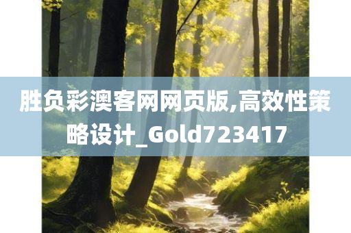 胜负彩澳客网网页版,高效性策略设计_Gold723417